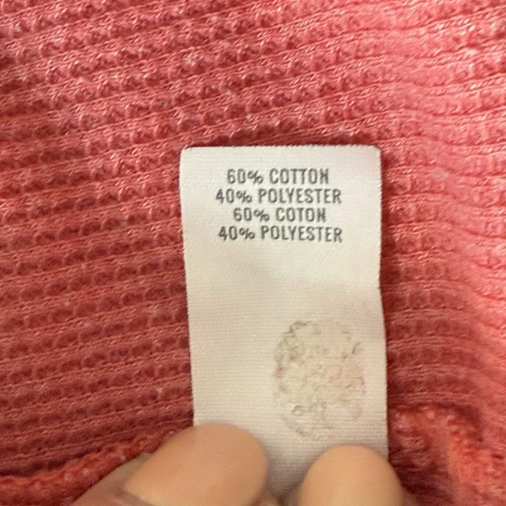 Aerie Henley Top Bella Swan Waffle Knit Twilightcore Red Button Y2K‎ Sz XL - Picture 7 of 8